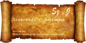 Szekretár Julianna névjegykártya