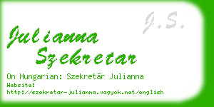 julianna szekretar business card
