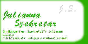 julianna szekretar business card